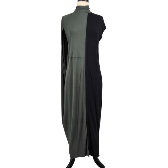 Zara Dresses & Skirts - Zara SRPLS Cape Dress Color Block Drape -  Laganlook Artsy Sculptural Military